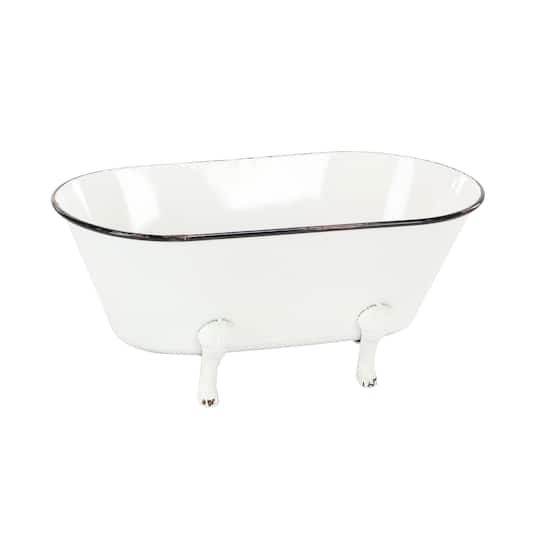 20" White Metal Farmhouse Planter
